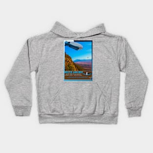 Retro Airship Travel Illustration_01 Kids Hoodie